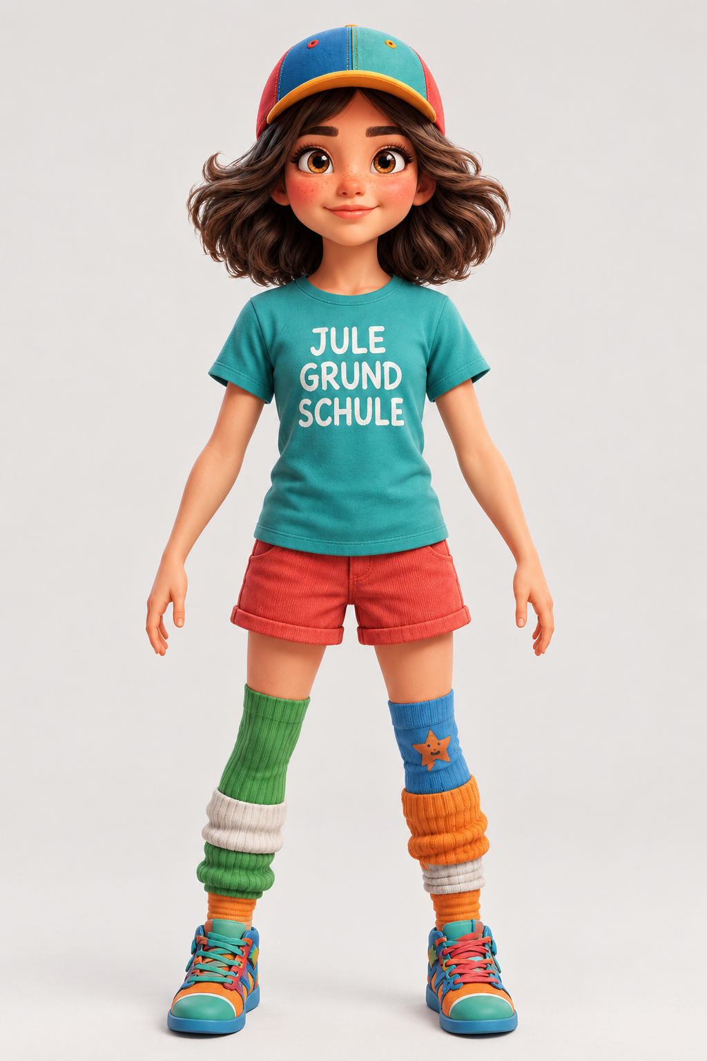 Jule, das Grundschulmädchen mit Schulranzen
